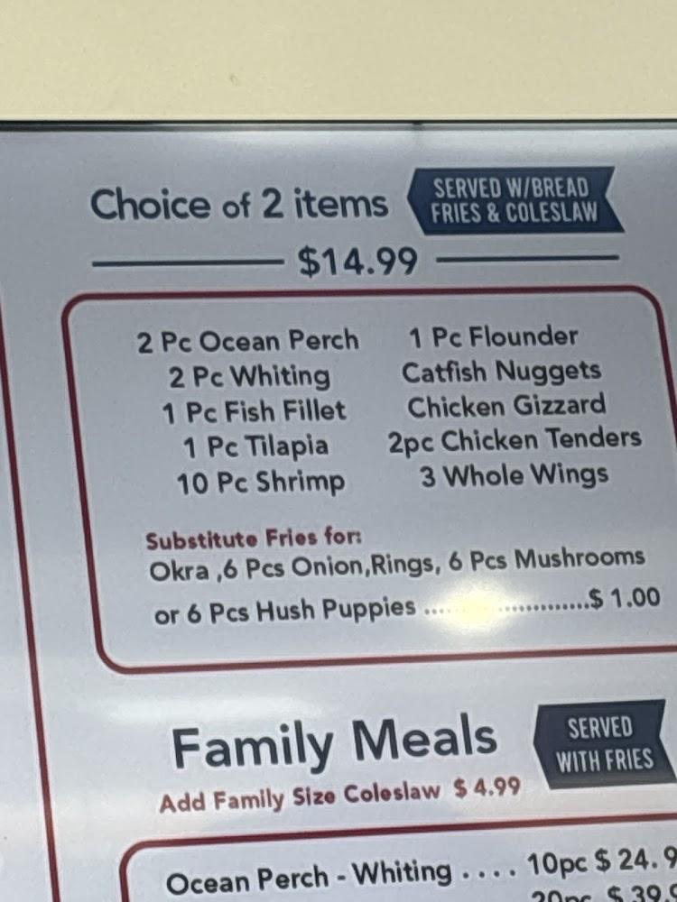 Red and Blue Snappers Menu image 2
