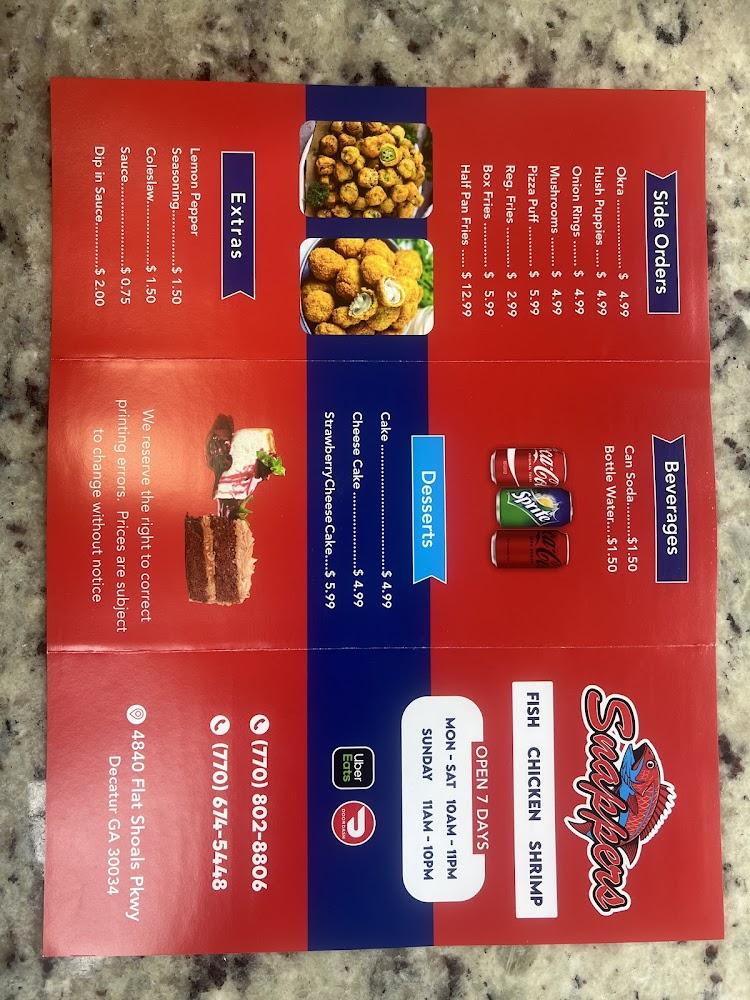 Red and Blue Snappers Menu image 4